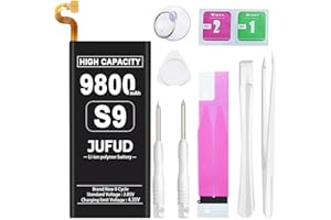 JUFUD 9800mAh Li-Polymer Replacement Battery for Samsung Galaxy S9 - High-Capacity Zero Cycle Battery Compatible with EB-BG960ABE EB-BG960ABA G9600 G960F G960N G960U, G960W Includes Repair Kit