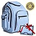 Unisex Diaper Bag Backpack, Waterproof 300D Polyester ~ Has 15 Pockets & Padded Adjustable Straps, Attaches to Stroller, With Bonus Changing Pad & Baby Care eBook, Light Blue by MakeMyMerchandise