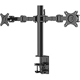 FLEXIMOUNTS D1D Full Motion Dual Arm Desk Monitor Mount Stand Fits 10"-27" LCD Computer Monitor,Clamp Mounting, 22 lbs Loading capacity