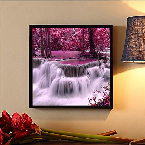 Amaping DIY 5D Diamond Painting Partial Drill by Number Kits Crystal Rhinestone Beads Pasted Embroidery Cross Stitch Kits Embellishment Arts Craft for Home Wall Hanging Decor (Waterfall)