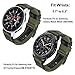 for Galaxy Watch 46mm/Gear S3 Bands, TRUMiRR 22mm 2 Pack Quick Release Canvas Nylon Watchband Genuine Leather Strap Sports Band Bracelet for Samsung Galaxy Watch 46mm Gear S3 Classic/Frontier