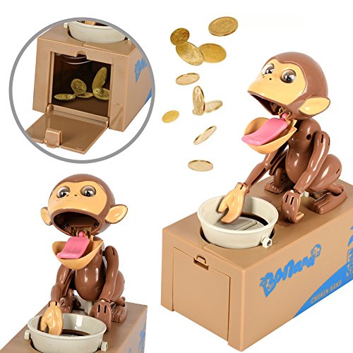 Shinee Automated Eating Coin Monkey Piggy Bank Coin Saving Money Box Gift Buy Online in UAE