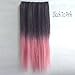 X&Y ANGEL Two Tone One Piece Straight Synthetic Thick Hair Extension Clip-on Hairpieces