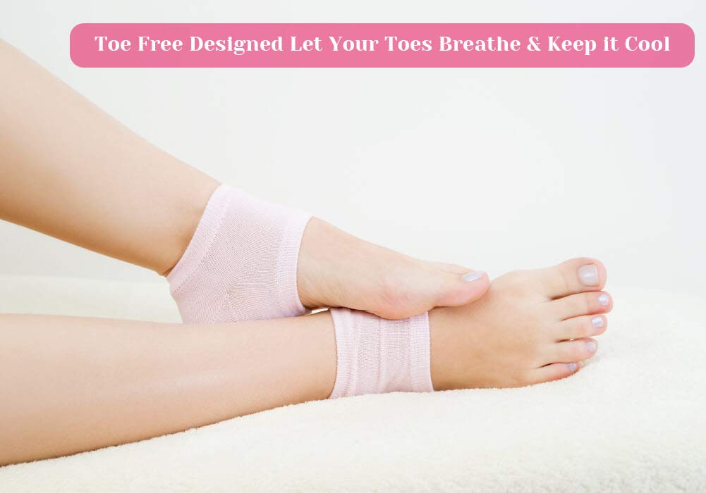 Selizo 6 Pairs Heel Moisturizing Socks Open Toe Socks Cracked Gel Heel Socks Foot Toeless Cooling Heel Repair Socks for Women Dry Hard Cracked Feet, 6 Colors : Beauty