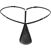 BreakEgg Men's Adjustable G-String Thong Underwear, Sexy Ice Silk Transparent T-Back Panties