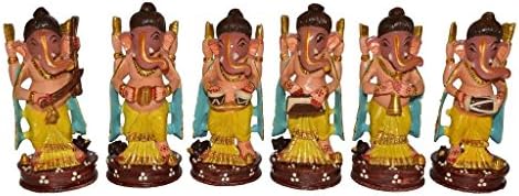 Suryafashion Beautiful Ganesha Handpainted Musician 6 Pcs Set
