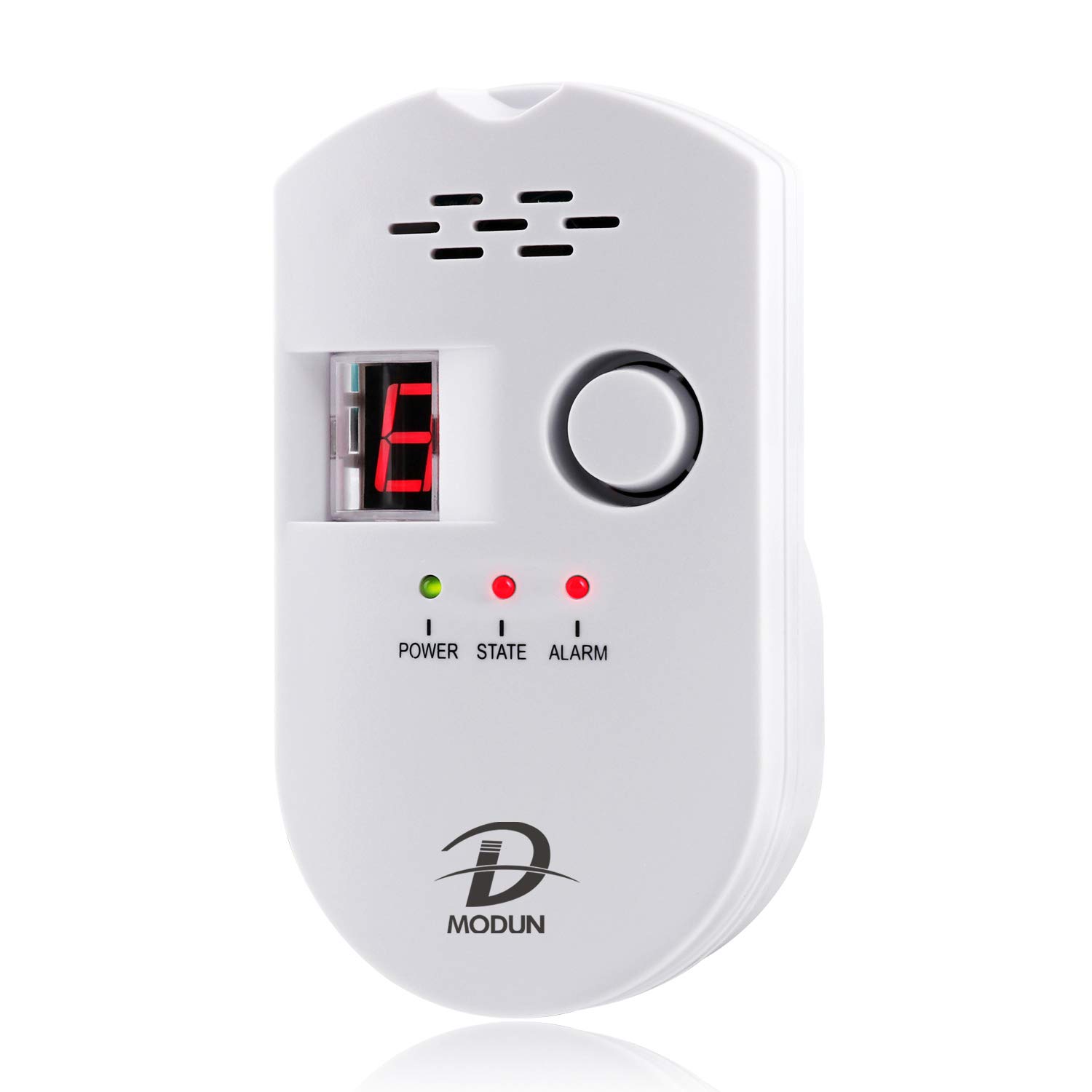 D MODUN Gas Detector, Natural Gas/LPG/City Coal Gas Leak Detector, 3-Pin Plug-in Gas Monitor with Sound Alarm and LED Display, Methane Propane Butane Combustible Gas Alarm for Kitchen RV Garage Hotel