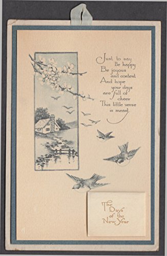 Just to say Be joyous & content calendar New Year’s Greeting 1922