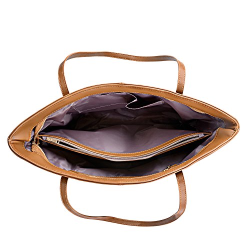 Tote Handbags,COOFIT Fashion Purses and Handbags for Women PU Leather Purse Tote Bag Brown - Thumbnail 2
