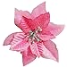 Poinsettia Christmas Decorations Glitter Artificial Poinsettia Flowers for Christmas Tree Decorations(12Pack)(Pink)
