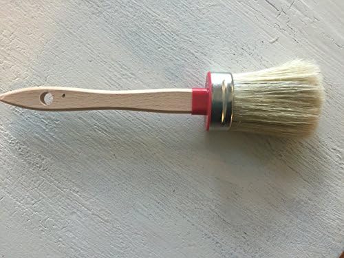 Chalkology Artisan Series - Oval Chalk Paint Waxing Brush, Small, Professional Brush, Pure Bristle, Varnished Wood Handle