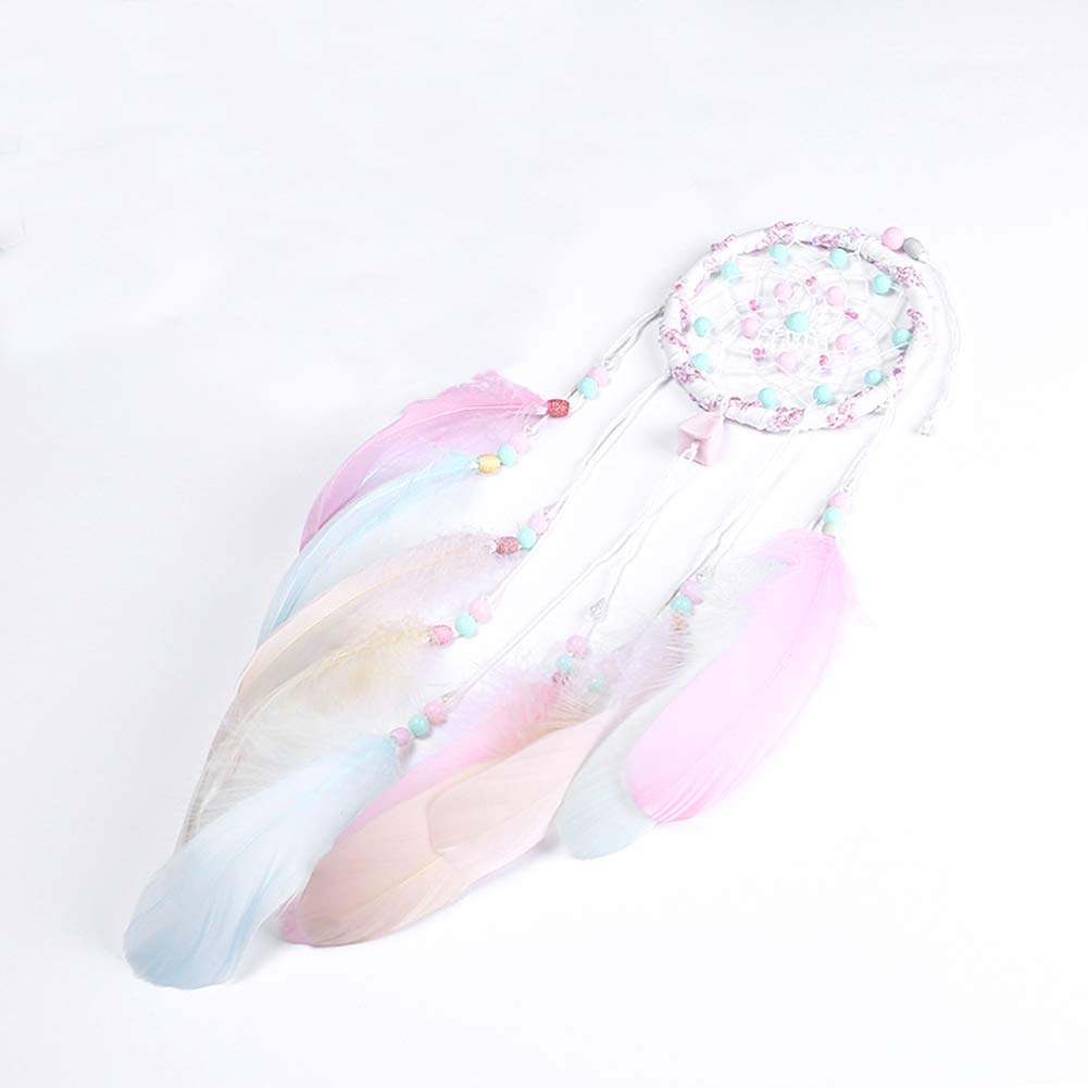 Dream Catcher Hanging Ornament Gift Handmade Traditional Feather Dreamcatcher Wall Hanging Car Hanging Home Decoration Decor Ornament Craft(Colourful)