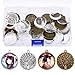 Swpeet 40Pcs Round Tree Bezel Pendant Trays Kit, 20Pcs Round Tree Bezel Pendant Trays with 20Pcs Glass Cabochon Clear Dome for Photo Pendant Craft Jewelry Making