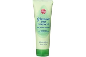 Johnson's Baby Creamy Oil - Aloe Vera & Vitamin E - 8 oz