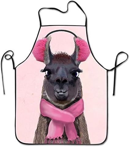 Jerry Warner Llama Alpaca Aprons For Women/men Lightweight Grill Cooking Overhand Chef Apron
