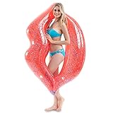 JOYIN Inflatable Luscious Lip Float with Glitters (60
