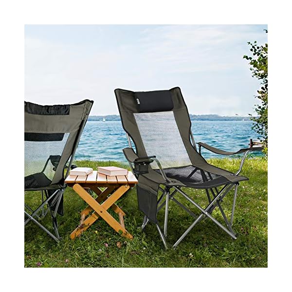 OUTDOOR LIVING SUNTIME Camping Folding Portable Mesh Chair with