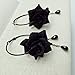 RareLove Vintage Black Rose Flower with Teardrop Beads Dangle Hoop Earrings