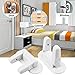 Ginmic Child Door Locks (2 Pack) with Bonus 2 Pieces Child Safety Cabinet Locks, Lever Handle Door Lock Child Proof with Super Strong 3M Adhesive