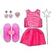 20PCS Girls Role Play Dress up Trunk Pretend Play Costume Set For Kids (Ballerina, Princess, Elf, Pop star)