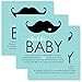 Paper Clever Party Mustache Baby Shower Book Request Cards (25 Pack) Boys Invitation Inserts Little Man