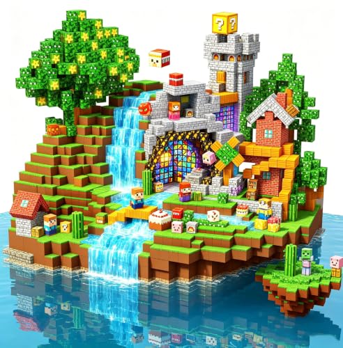 MEESHEEP 128 Pieces Magnetic Building Blocks, Build Exactly The Models Pictured, STEM Montessori Toys Children (3-10 Years), Promotes Creativity, Imagination & Confidence, Storable