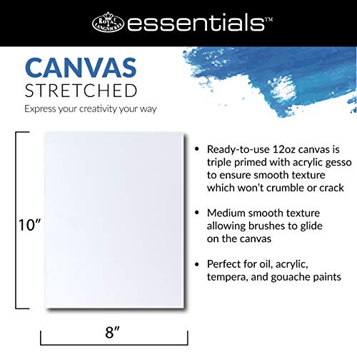 Royal & Langnickel Essentials 8x10" Triple Gessoed Stretched Canvas