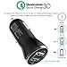 Quick Charge 3.0 Car Charger, Bralon 5.4A Rapid Car Charger with Smart Identification for Samsung Galaxy S8/plus,S7/Edge,Google Nexus 5X/6P, Pixel (XL),Lumia 950/950XL,HTC 10,LG G6,G5,Iphone and More