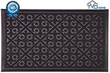 Premium Rubber Doormat By TVD Home - Low Profile Indoor & Outdoor Charcoal Gray Mat - Easily Washable & Stain Resistant - Non Skid Backing - Large 31x19 Inch Size + Bonus Guide (Gray)