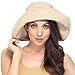 Simplicity Summer Solid Cotton Bucket Hat with Big Fold-Up Brim, Khaki