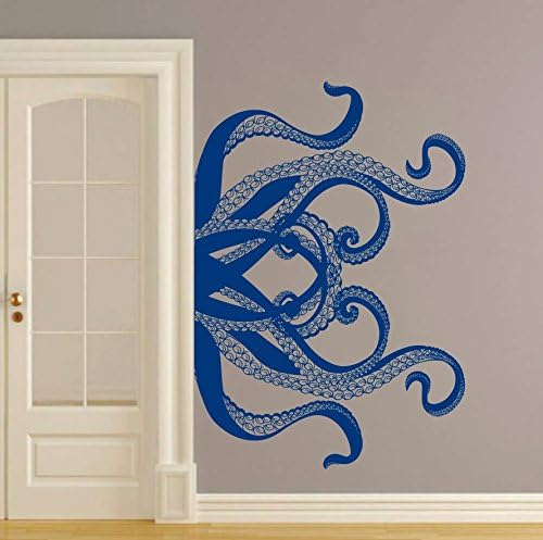 Octopus Wall Decal Tentacles Vinyl Sticker Decals Kraken Octopus Fish Deep Sea Scuba Ocean Animals Bathroom Home Decor Nautical Bedroom x257
