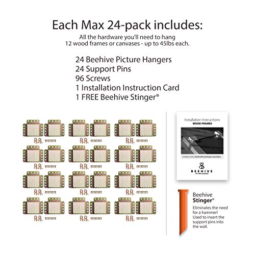 Beehive Picture Hangers Heavy Duty Adjustable Wall Hanging Kit for