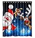 ZHANZZK Merry Christmas Santa Claus Deer Pattern Shower Curtain 60x72 Inches