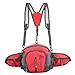 CRAZY ANTS Multifunctional Waterproof Waist Pack with Water Bottle Holder Sports Waist Bag Backpack for Running Hiking Cycling Climbing Camping Travel,red