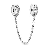 Ouroyea Clip Safety Chain Charm 925 Sterling Silver