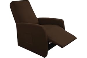 FUANGUI Recliner Chair Cover 4 Pieces, Small Recliner Cover for Recliner Chair, Stretch Lazy Boy Recliner Cover, Recliner Sofa Slipcover with Pockets, Furniture Protector for Living Room, Pets, Kids