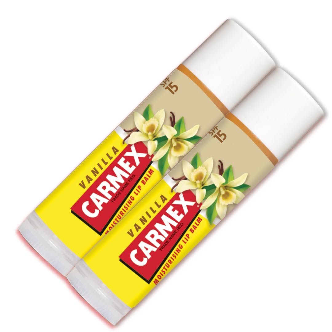 Carmex Vanilla Click Stick Set | Multipack With SPF 15 For Sun Protection | Soothes And Repairs Dry, Cracked Lips | Intensely Hydrating Winter Lip Care Formula (Pack Of 2)