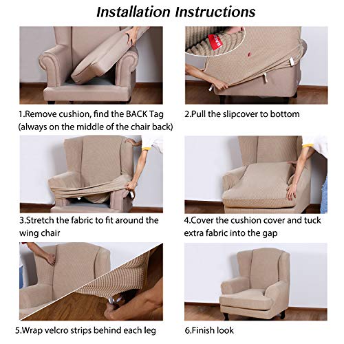image for Turquoize Ultra Soft Stretch Wing Back Arm Chair Furniture Cover Slipc