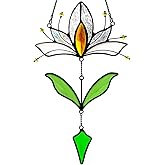 EPOGIFTS Lotus Flower Gifts Stained Glass Suncatcher for Window Hanging,Fake Flowers Decor Sun Catchers Indoor Window,Best Flower Gifts for Women, for Mom Grandma