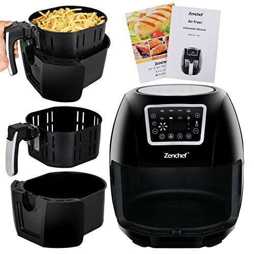 ZenChef XXL Hot Air Fryer 8in1 Family Size 5.8 Qt. Recipe Books