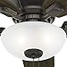 Hunter 52 inch Indoor Ceiling Fan with LED Light - Bronze Ceiling Fan with Pull Chain, For Bedroom, Living Room, or Kitchen, Low Profile Mount, No Remote, 5 Blades - Kenbridge 53379, Noble Bronze