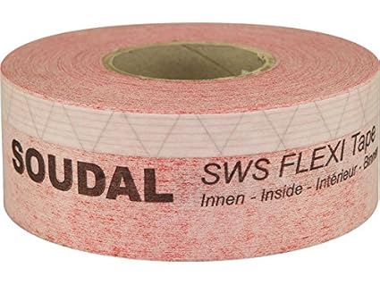 SWS Flexi Tape Inside Fensterdichtband INNEN mit Selbstklebestreifen Gr. 100mm x 25m >> flexibel, dehnbar, reißfest