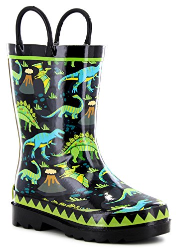 Western chief kids dino motion rain boot black 11
