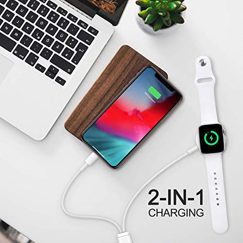 Wireless Charger for Apple Watch Magnetic Charging Cable, 2 in 1 Watch Charging Cable Cord for Apple Watch Compatible for Apple Watch Series 5/4/3/2/1 for iPhone 11/XR/XS/X/8/7-[3.3 FT/1.0M- White] - Thumbnail 2
