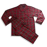 State O Maine - Mens Long Sleeve Plaid Flannel Pajamas, Red, Multi