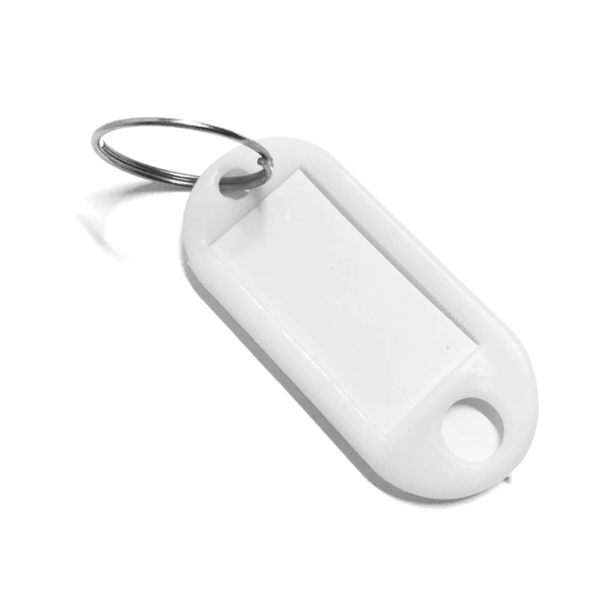TOOLSTAR Key Labels, 100PCS Key ID Tags Key Labels Tags Plastic Key Tags, Tags with Key Rings as Key Fobs Luggage Pet Name Memory Stick Tags(White)