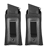 Marmot Magazine Holster IWB Inside Waistband Handgun Ammo Pouch Concealed Carry Single & Double Mag Pouch fits Any 7 10 15 Round Clips for All Pistol - 2 Pack