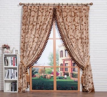 Amazon Com Ulinkly Luxurious Window Curtain Embroidered Velvet
