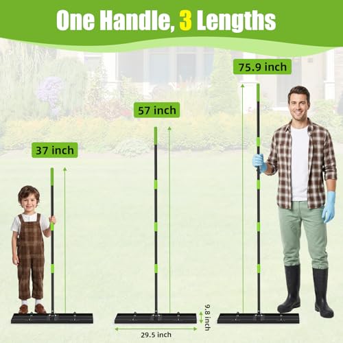 GARDTECH 30x10 Inch Lawn Leveling Rake Heavy Duty Adjustable Handle Yard Tool – Reinforced Steel Landscape Rake for Lawn Leveling, Soil Grading, Golf Course & Backyard Care