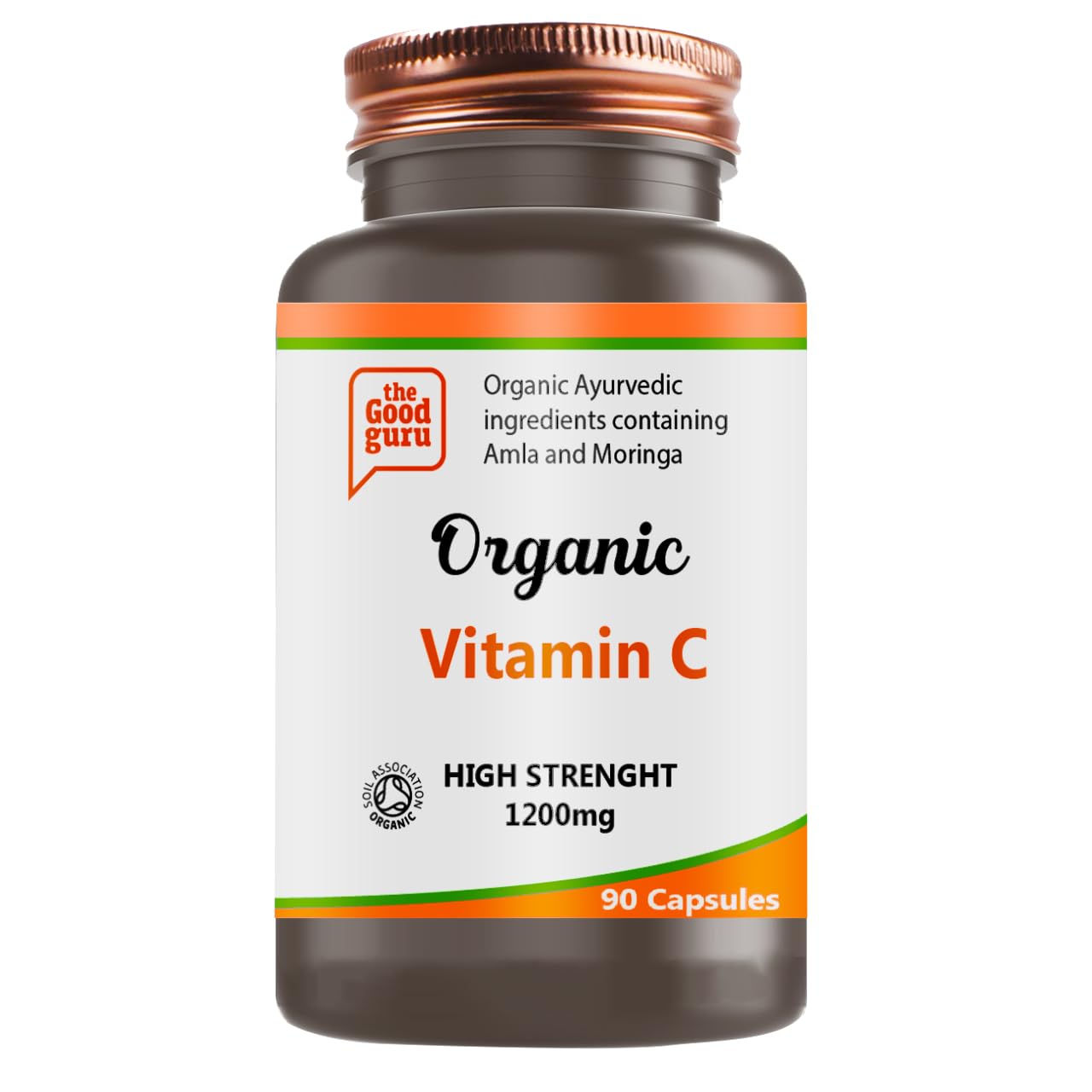 The Good Guru Vitamin C 1200mg | 90 Capsules High Strength Vitamin-C Capsule | Amla and Moringa | Digestive Support, Skin, Face Health and Antioxidant Powerhouse